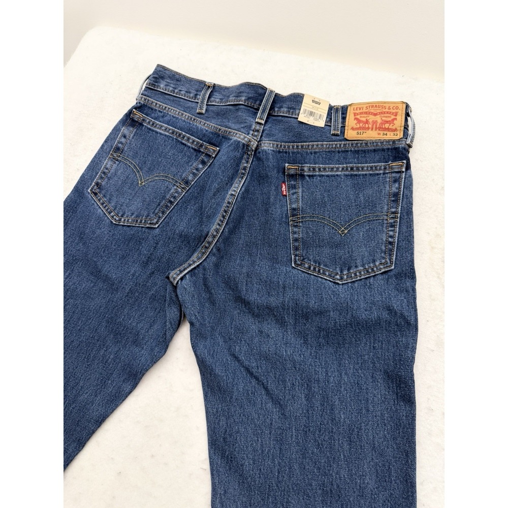 Levis 517 Jeans Mens 34x32 Medium Wash Bootcut‎ Stretch Denim Cowboy Western NEW